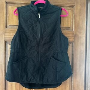 Bit & Bridle Vest Women’s Large Black Full Zip Fleece Lined Quilted Layering